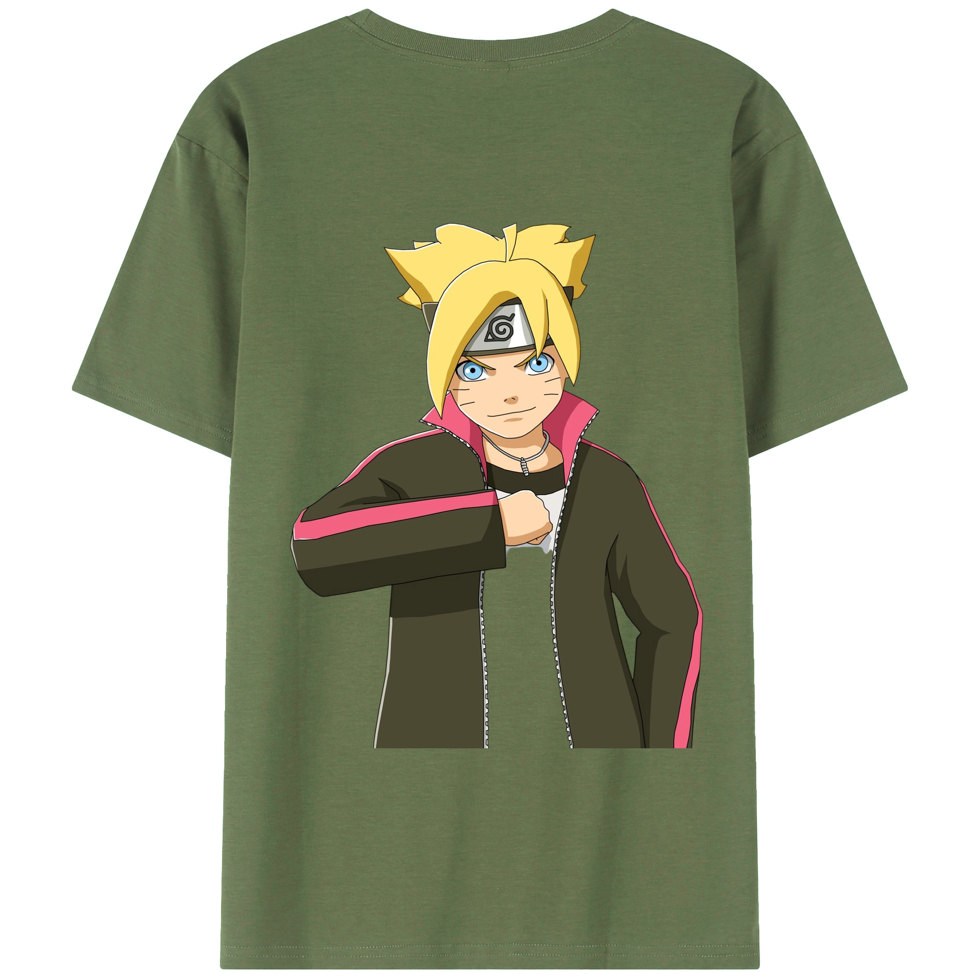（画像用） NARUTO -ナルト- うずまき ボルト Uzumaki Boruto 綿100％ メンズ半袖Tシャツ（バックプリント） 通気性